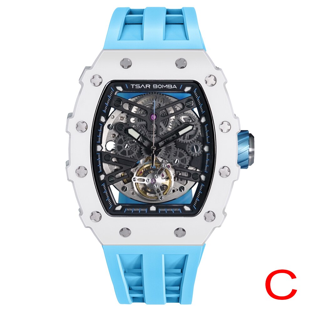 Ceramic Bezel TSAR BOMBA Mechanical Water Resistant Clock Luxury Mens Gift