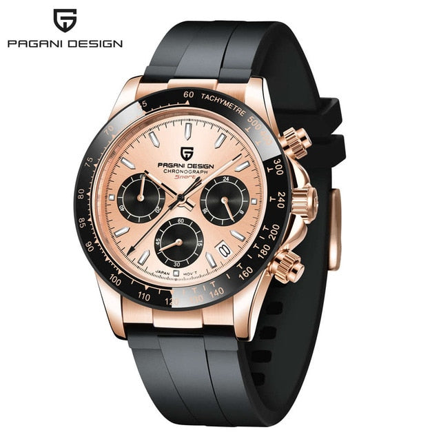 40mm New PAGANI DESIGN Quartz Watches Sapphire Luxury Chronograph Stainless Steel Waterproof