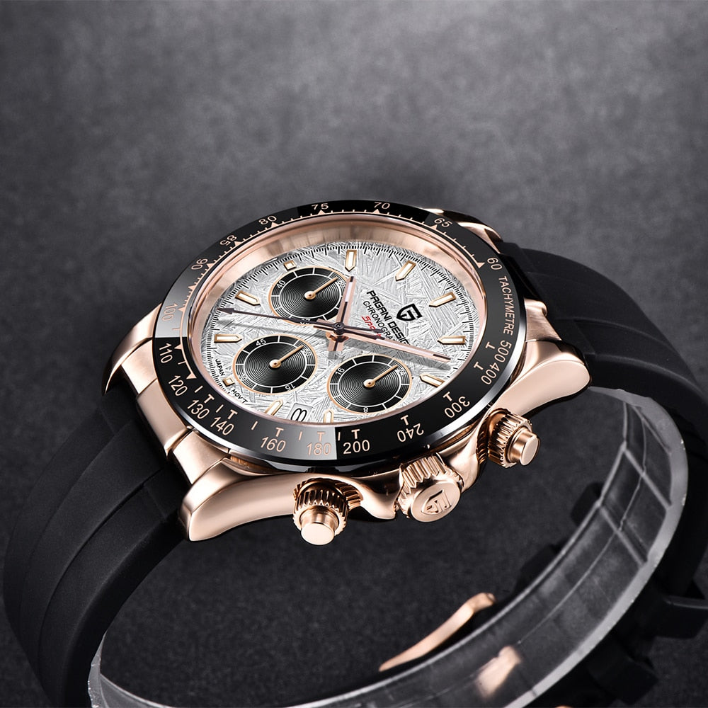 40mm New PAGANI DESIGN Quartz Watches Sapphire Luxury Chronograph Stainless Steel Waterproof