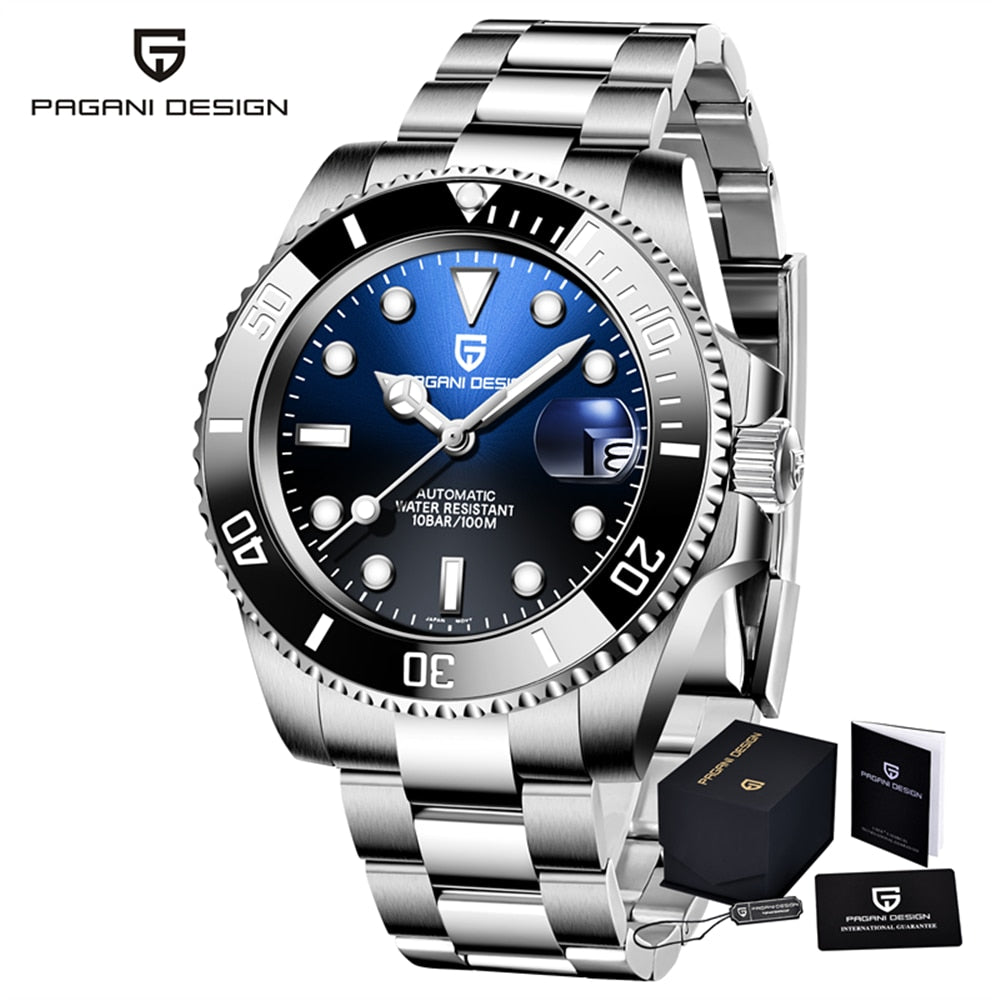 2022 PAGANI DESIGN 40mm Luxury Men Wristwatch Stainless Steel Automatic Mechanical Watch Waterproof