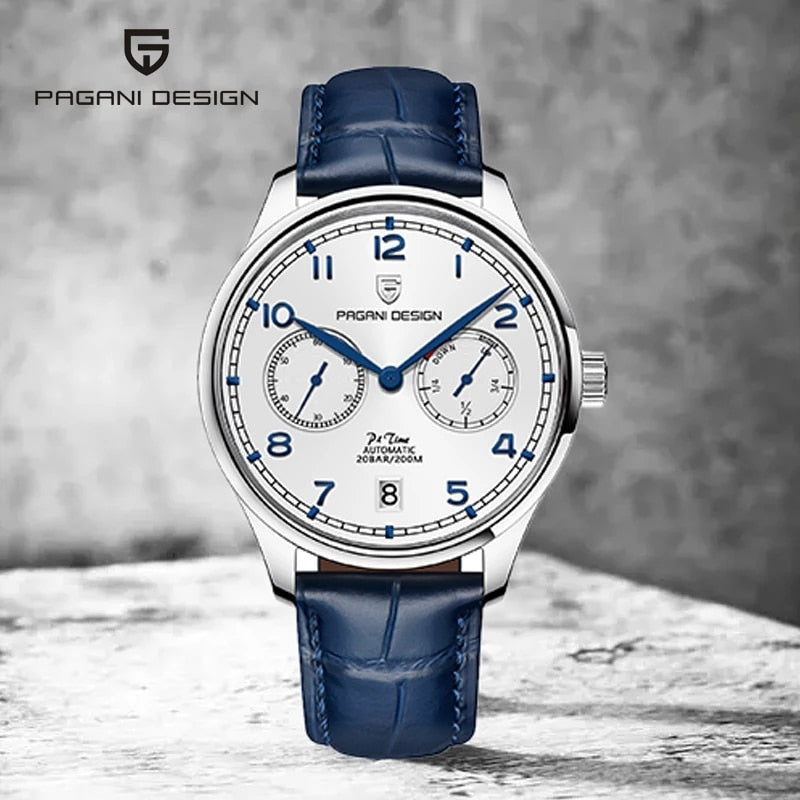 PAGANI DESIGN Pilot Watch Sapphire Glass Power Reserve Automatic Mechanical Watches , Stainless Steel Waterproof