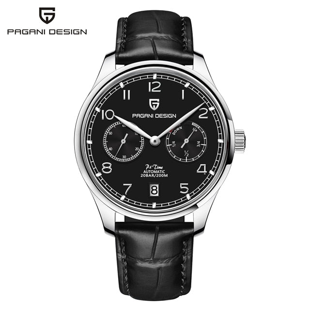PAGANI DESIGN Pilot Watch Sapphire Glass Power Reserve Automatic Mechanical Watches , Stainless Steel Waterproof